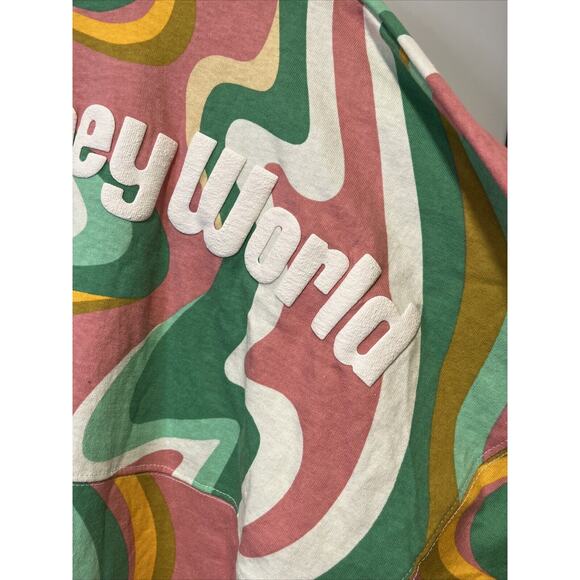 NWT Walt Disney World Spirit Jersey Unisex Large Green Pink Brown Swirl - Picture 5 of 10
